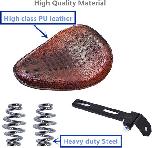 دراجة نارية مقعد من الجلد الناعم مقعد زنبركي منفرد بديل لهوندا بوبر تشوبر (بني) in Kuwait