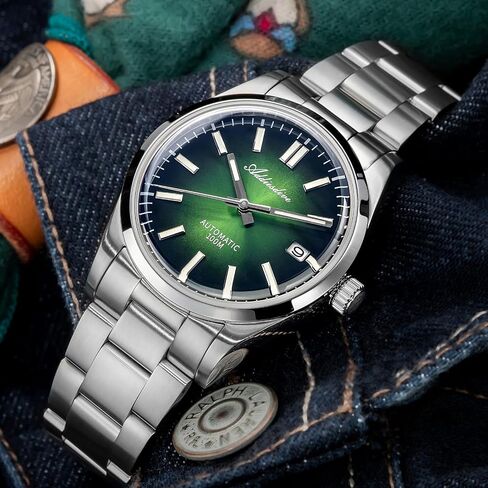 ADDIESDIVE Luxury Automatic Watch Sapphire Crystal NH35A Movement 100 M Waterproof BGW9 Luminous Red/Green/Grey Gradient Dial in Kuwait