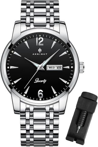 BY BENYAR AKNIGHT Watches for Men Quartz Movement Watch，Waterproof Luminous Men's Watch, Stainless Steel Strap Business Watches in Saudi Arabia