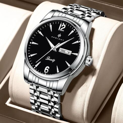 BY BENYAR AKNIGHT Watches for Men Quartz Movement Watch，Waterproof Luminous Men's Watch, Stainless Steel Strap Business Watches in Saudi Arabia