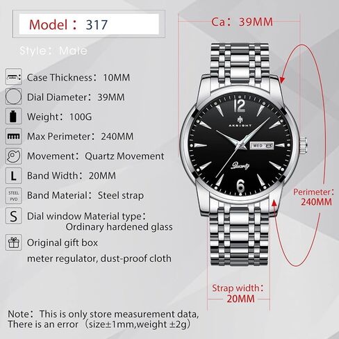 BY BENYAR AKNIGHT Watches for Men Quartz Movement Watch，Waterproof Luminous Men's Watch, Stainless Steel Strap Business Watches in Saudi Arabia