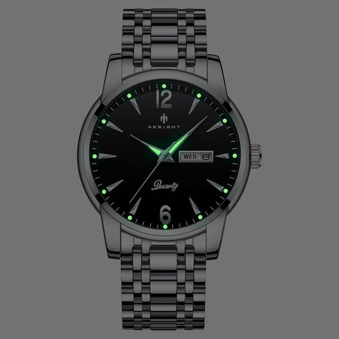 BY BENYAR AKNIGHT Watches for Men Quartz Movement Watch，Waterproof Luminous Men's Watch, Stainless Steel Strap Business Watches in Saudi Arabia