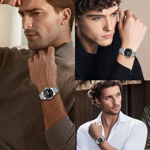 BY BENYAR AKNIGHT Watches for Men Quartz Movement Watch，Waterproof Luminous Men's Watch, Stainless Steel Strap Business Watches in Saudi Arabia