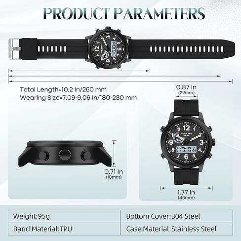 Men Watches for Men's Military Digital Watches Analog Quartz Waterproof Watch Sport Outdoor Multifunctional Stainless Steel Classic Stylish Fashion Casual Business Wristwatch in Kuwait