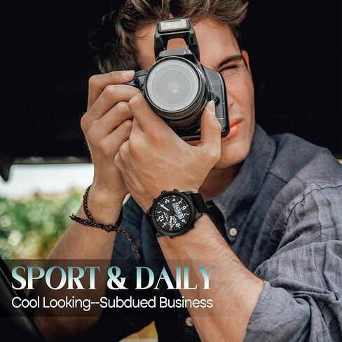 Men Watches for Men's Military Digital Watches Analog Quartz Waterproof Watch Sport Outdoor Multifunctional Stainless Steel Classic Stylish Fashion Casual Business Wristwatch in Kuwait
