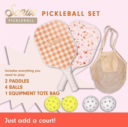 Sonix | Pickleball Paddles Set of 2 | Fiberglass Surface Pickleball Set with 2 Rackets, 4 Balls, & Bag in Saudi Arabia