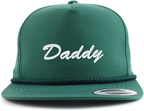 Trendy Apparel Shop Daddy Embroidered 5 Panel Flatbill Braid Snapback Golf Cap in Kuwait