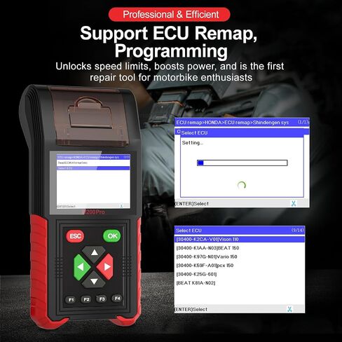 M200 PRO Motorcycle Diagnostic Tool Enhance Ver. 2024, ECU Remap Program, Live Data, Clear Codes, Relay Tests, ABS Tests, Battery Tests, Injector Tests, Charge Tests, Data Print in Saudi Arabia