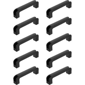 uxcell 10 Pack Rectangular Plastic Pull Handle, 160mm/6.3 Inch Hole Center Cabinets Pull for Drawer Luggage Mechanical Equipment Garages, Black