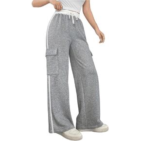 Floerns Women's Drawstring High Waist Sweatpants Baggy Wide Leg Pants with Pockets