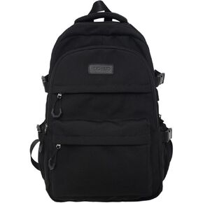 Y2k Preppy Backpack Aesthetic College Laptop Backpack Canvas Travel Backpack Nylon Bookbag Bagpack Casual Daypack (white)