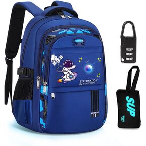 Girl Backpack for Boys. Bookbag for School with Anti-Theft Lock,Cool Backpack for Boys Includes Pencil Bag,Teenage Boys School Backpack Children Leisure Day Bag Student Book Bag Blue