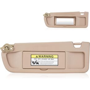 Left & Right Driver Passenger Side Sun Visor for Honda Civic EX LX Sedan SI Coupe 2006 2007 2008 2009 2010 2011, Replace for 83280-SNA-A01ZC 83230-SNA-A01ZC, Beige Left & Right side Sun Visor