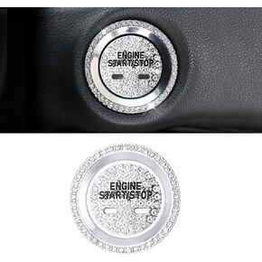 LECART for Chevy Malibu Accessories Bling Push Start Button Cover for Chevrolet Impala, Suburban, Tahoe, Cruze, Equinox 2Pcs
