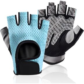 Bike Gloves for Men Women Cycling, Fingerless Breathable Bicycle Biking Gloves Anti-Slip Shock Absorbing Padded for Workout Weightlifting Fitness Training MTB Road Biking