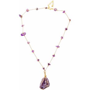 Bohemian Beaded Necklace for Women Chain Choker Necklace with Stone Pendant Colorful Beads Statement Necklace Jewelry Gifts