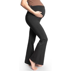 Maternity Yoga Pants Flare Pregnancy Pants for Women Over The Belly - Pregnant Yoga Pants for Work Casual Maternity Leggings