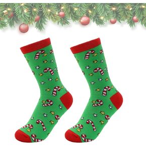 Dohia Christmas Socks Funny Colorful Cotton Crew Socks Christmas Holiday Cozy Socks for Men Women D1-ZTSDW