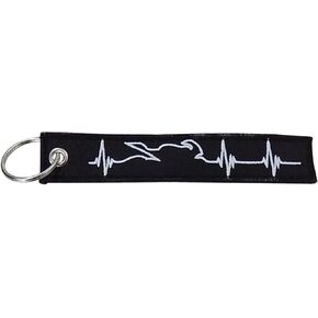 Motorcycles Keychain Nickel Key Chain Ring for Motorbike Scooters Cars and Gifts Bags Backbags Embroidered Heartbeat Design