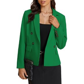 luvamia Blazers for Women Business Casual Double Breasted Notched Lapel Long Sleeve Work Office Suit Jackets Blazer
