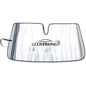 Coverking Custom Windshield Sunshade for Select Volvo XC60 Models - Reflective Mylar Foam (Silver)