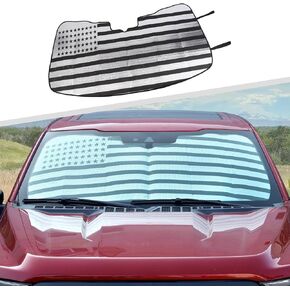 Car Window Shades for F150, American Flag Patriotic Windshield Visor Sunshade Fit for Ford F150 2021-2024