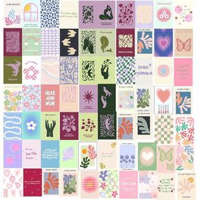 Leifyson 70pcs Wall Collage Kit Aesthetic Picures, Pink Preppy Room Decor Aesthetic Collage Picture Wall Decor Posters for Teen Girls Bedroom Dorm (4x6 inch)