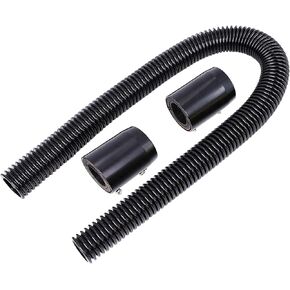 48" Black Stainless Steel Radiator Flexible Coolant Hose Kit With Caps Universal