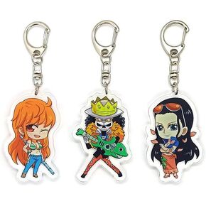 EBTY DREAMS Inc. - Set of 3 One Piec OP Acrylic Keychain Nami, Soul King Brook, Nico Robin v4