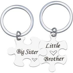 Sister Brother Puzzle Keychain Gifts for Sisters Big Brother Birthday Graduation Gifts for Sister Sis Siblings from Sister Brother Big Sister Little Brother Keychain Gifts for Sister Brother Siblings