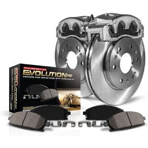 Power Stop KCOE258 Autospeciality Replacement Front Caliper Kit- OE Rotors, Ceramic Brake Pads, Calipers For Toyota RAV4 2006-2018 [Model Specific]