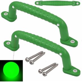 Set of 4 Playground Handles Glow in Playground Kids Safety Hand Grips for Playset Climbing Frame Play House (Black) Playroom Ladder Handles Door Handles Bunk Bed