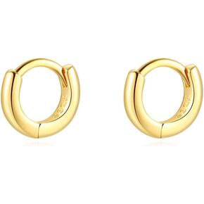 Mini Tiny Huggie Hoop Earrings Top Upper Ear Cartilage Forward Helix Cuff Plain Simple 925 Sterling Silver Gold 9mm 8mm 7mm 6mm 5mm Hoop Earrings