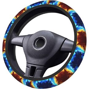 Car Steering Wheel Cover Wolf Dream Catcher Universal Neoprene Anti Slip Car Accessories Decorative Wheel Protector 15 Inch