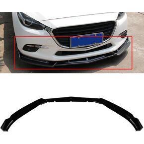 SCITOO Plastic Front Lip Spoiler Fits for 2014-2018 for Mazda for 3 Axela Glossy Black Front Bumper Lip