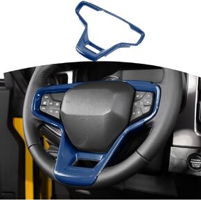 for Bronco Steering Wheel Trim Cover Blue for Ford Bronco 2021 up Blue Interior Accessories (Not fit Sport)