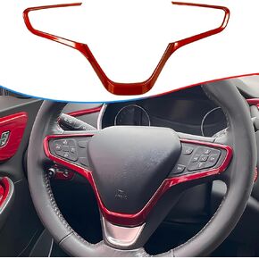 Steering Wheel Buttons Frame Stickers Cover Trim for Chevrolet Malibu 2016 2017 2018 2019 2020 2021 2022 2023 2024 - ABS Wine red Sport Interior Accessories