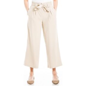 Max Studio Women's Twill Cropped Wide Leg Pant