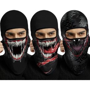 3D Balaclava Ski Mask Outdoor Headwear Mask Ghosts Skull Mask Men Women for Halloween Motorcycle Cycling Full Face Mask
