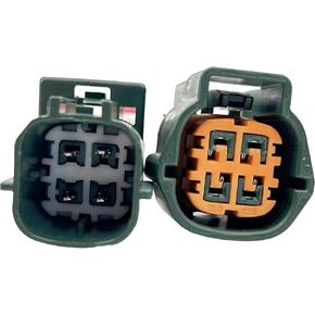 1pcs Male and 1pcs Female 4-Pin 4-Way Connector Plug for O2 Sensor Pigtail Cable - Compatible with Nissan, Infiniti, Renault, Dacia, Alpine, Mercedes-Benz, Smart RS04FG
