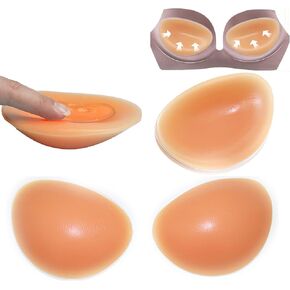 Majurphy Sticky Silicone Bra Inserts Pads,Breast Enhancer Push Up Bra Inserts,Chicken Cutlets Bra Insert,Silicone Bra Padding Insert,Beige, 1 Pair