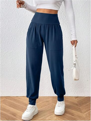 Milumia Women's High Waist Jogger Pants with Pockets Exercise Gym Fitness Trousers in Saudi Arabia