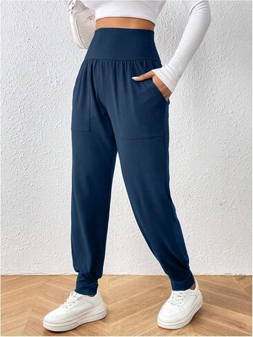 Milumia Women's High Waist Jogger Pants with Pockets Exercise Gym Fitness Trousers in Saudi Arabia