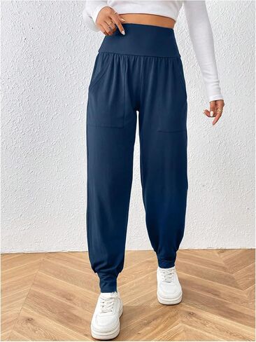 Milumia Women's High Waist Jogger Pants with Pockets Exercise Gym Fitness Trousers in Saudi Arabia