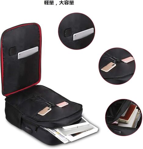 14W Solar Panel Power Backpack Laptop Bag with Handle and USB Charging Port(Black) in Saudi Arabia