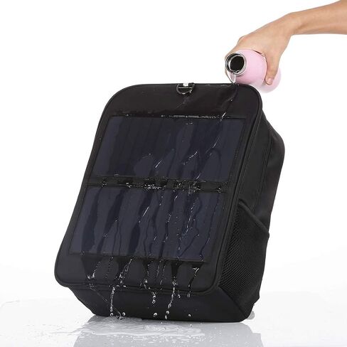 14W Solar Panel Power Backpack Laptop Bag with Handle and USB Charging Port(Black) in Saudi Arabia