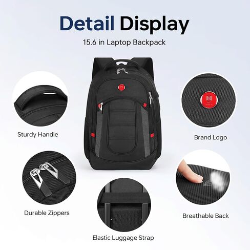 Omnpak حقيبة ظهر للكمبيوتر المحمول للسفر للرجال مضادة للسرقة ومقاومة للماء حقيبة ظهر جامعية مع شحن USB معتمد من شركة الطيران وحقيبة ظهر يومية متعددة الوظائف للنساء تناسب أجهزة الكمبيوتر المحمولة مقاس 15.6 بوصة in Kuwait