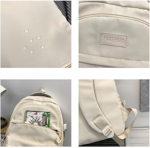 Y2k Preppy Backpack Aesthetic College Laptop Backpack Canvas Travel Backpack Nylon Bookbag Bagpack Casual Daypack (white) in Saudi Arabia