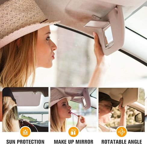 Left & Right Driver Passenger Side Sun Visor for Honda Civic EX LX Sedan SI Coupe 2006 2007 2008 2009 2010 2011, Replace for 83280-SNA-A01ZC 83230-SNA-A01ZC, Beige Left & Right side Sun Visor in Kuwait