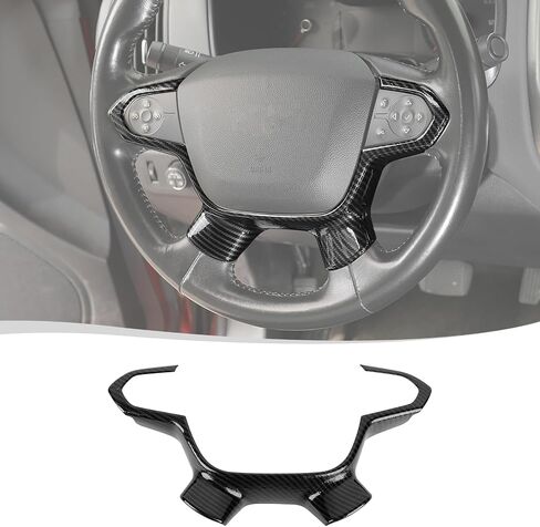Voodola لسيارة Chevy Colorado 2014-2022 Traverse 2018-2023 غطاء لوحة عجلة القيادة ملحقات عجلة القيادة الداخلية متوافقة مع Chevy Colorado 2014-2022 Traverse (قطعة واحدة، ABS، ألياف الكربون أسود) in Saudi Arabia
